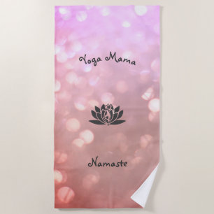 Pink Yoga Mama design Beach Towel