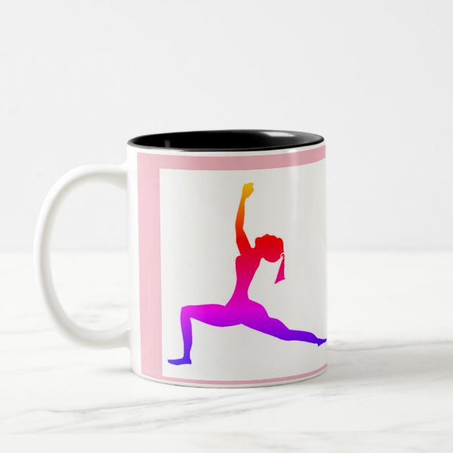 Pink Yoga Two-Tone Coffee Mug (Left)