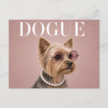 Pink Yorkshire Terrier Yorkie Dog Covergirl