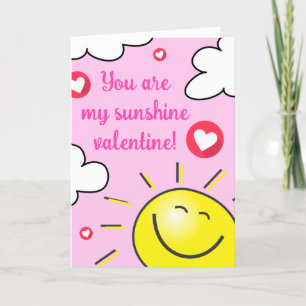 Pink You Are My Sunshine Happy Valentines Day  Holiday Card