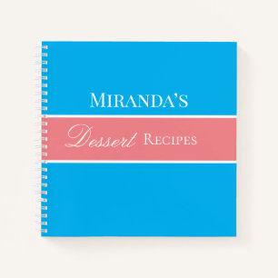 Pink Your Name Dessert Recipes Script Typography Notebook