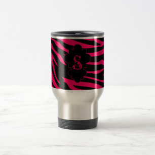 Pink Zebra 15 oz. Stainless steel Travel Mug Cup