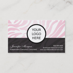 Pink Zebra Add Logo Business Card