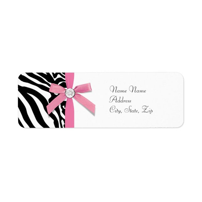 Pink Zebra Address Labels (Front)