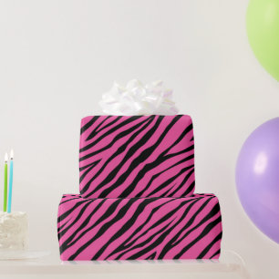Pink Zebra Animal Print Wrapping Paper