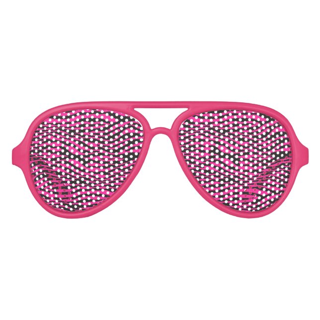 Pink Zebra Aviator Sunglasses (Front)