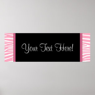 Pink Zebra Baby Shower Banner Poster