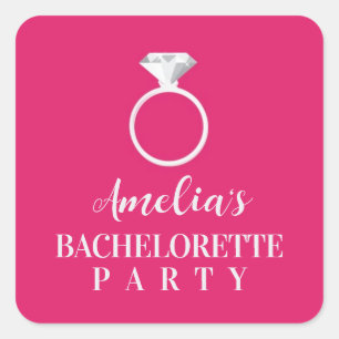 Pink Zebra Bachelorette Party Sticker