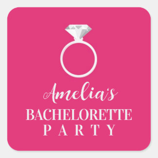 Pink Zebra Bachelorette Party Sticker