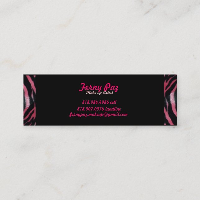 Pink Zebra Business Card (Front)