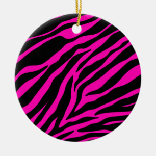 pink zebra ceramic tree decoration