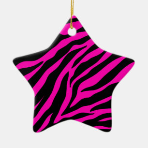 pink zebra ceramic tree decoration