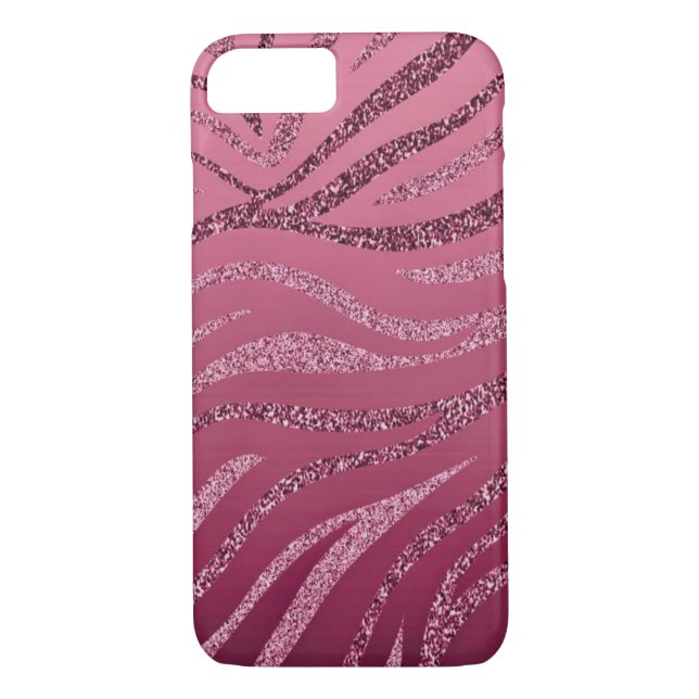 Pink Zebra Glitter Case-Mate iPhone Case (Back)
