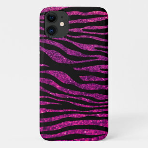Pink Zebra, Glitter Zebra, Zebra Print, Stripes iPhone 11 Case