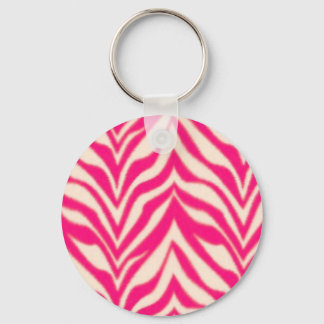 Pink Zebra Key Ring