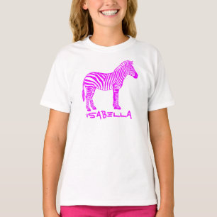 Pink Zebra Kids T-Shirt – Cute Striped Animal Tee