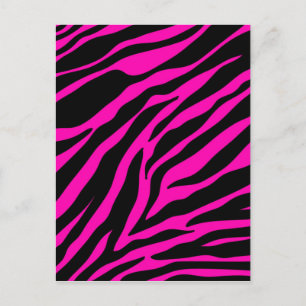 pink zebra postcard