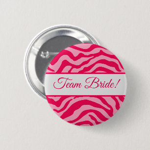 Pink Zebra print 6 Cm Round Badge
