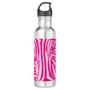 Pink zebra print 710 ml water bottle