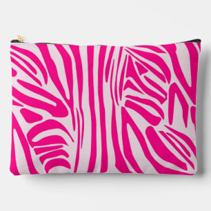 Pink zebra print accessory pouch