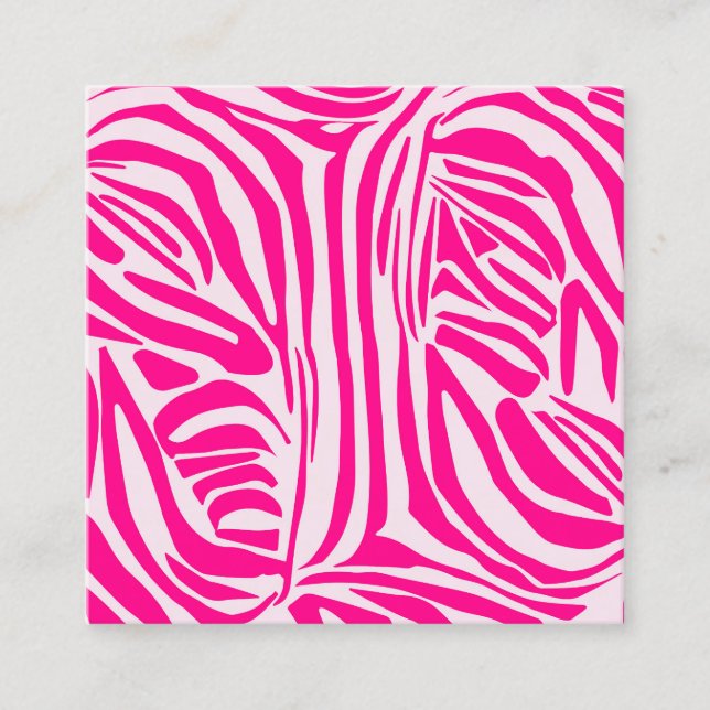 Pink zebra print appointment card (Front)
