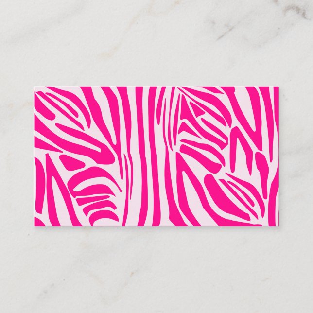 Pink zebra print appointment card (Front)