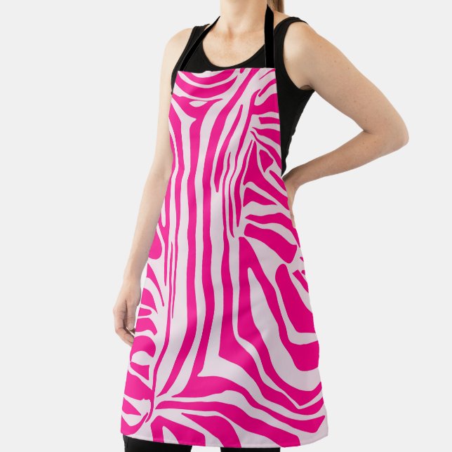 Pink zebra print apron (Insitu)