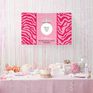 Pink zebra print  banner