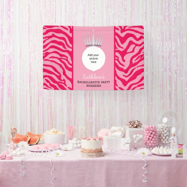 Pink zebra print  banner (Party)