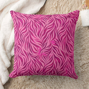 Pink Zebra Print Barbiecore Y2K Animal Pattern Cushion