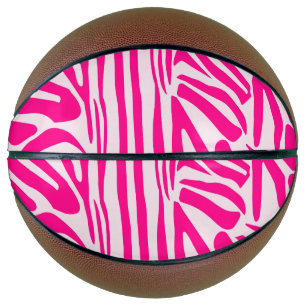 Pink zebra print basketball