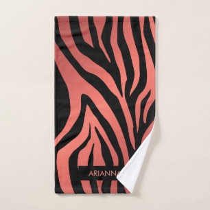 Pink Zebra Print Bath Towel Set
