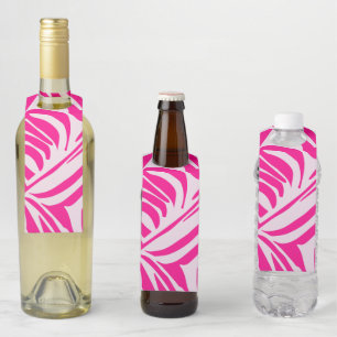 Pink zebra print bottle tag