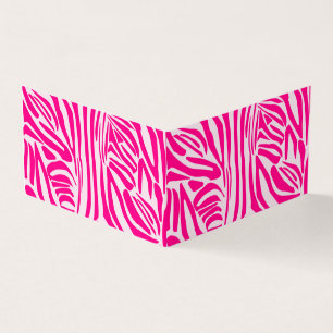 Pink zebra print business card