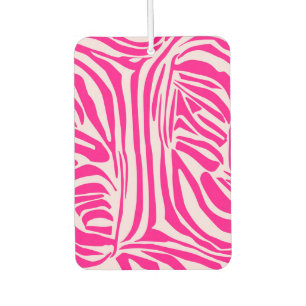 Pink zebra print car air freshener