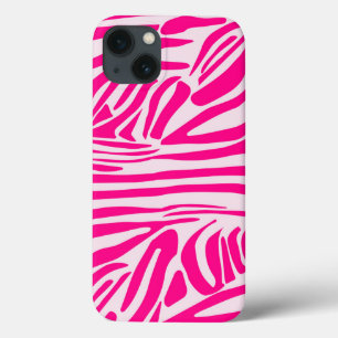 Pink zebra print iPhone 13 case