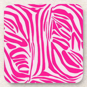 Pink zebra print coaster