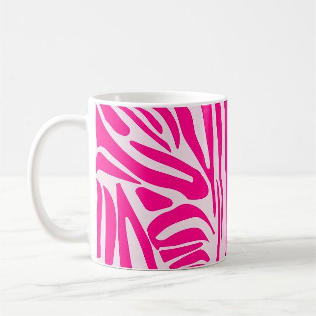 Pink zebra print coffee mug (Left)