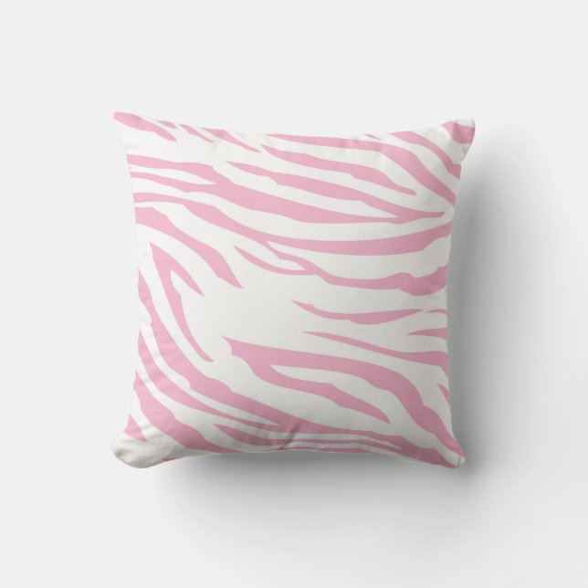 Pink Zebra Print Cushion (Front)