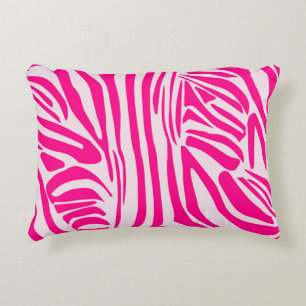 Pink zebra print decorative cushion