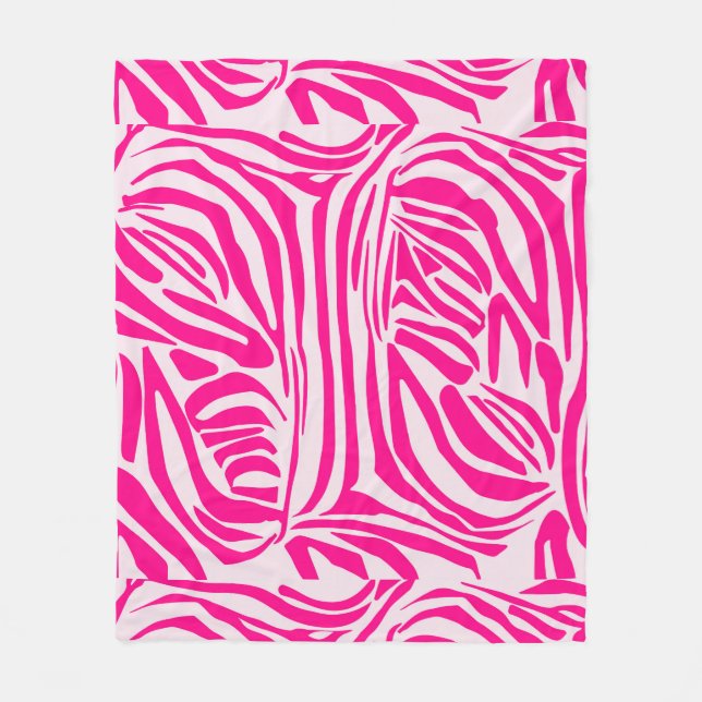 Pink zebra print fleece blanket (Front)