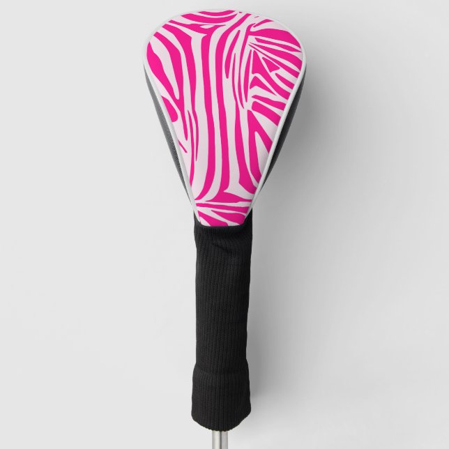 Pink zebra print golf head cover (Front)