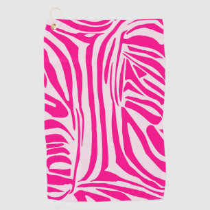 Pink zebra print golf towel