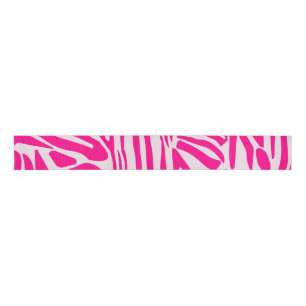 Pink zebra print grosgrain ribbon