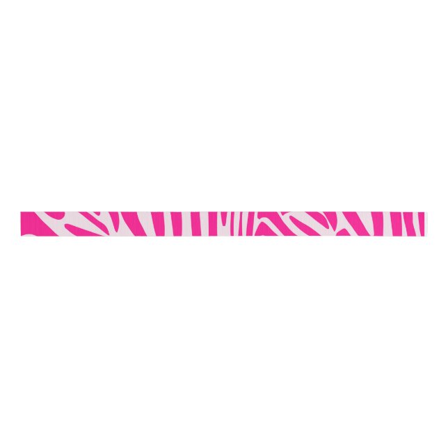 Pink zebra print grosgrain ribbon (Front)