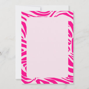 Pink zebra print invitation