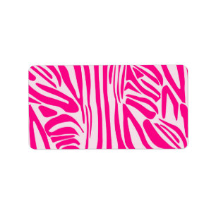Pink zebra print label