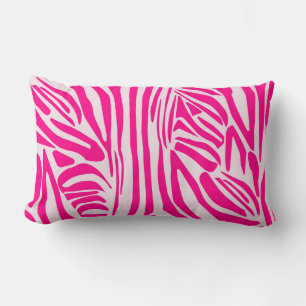 Pink zebra print lumbar cushion