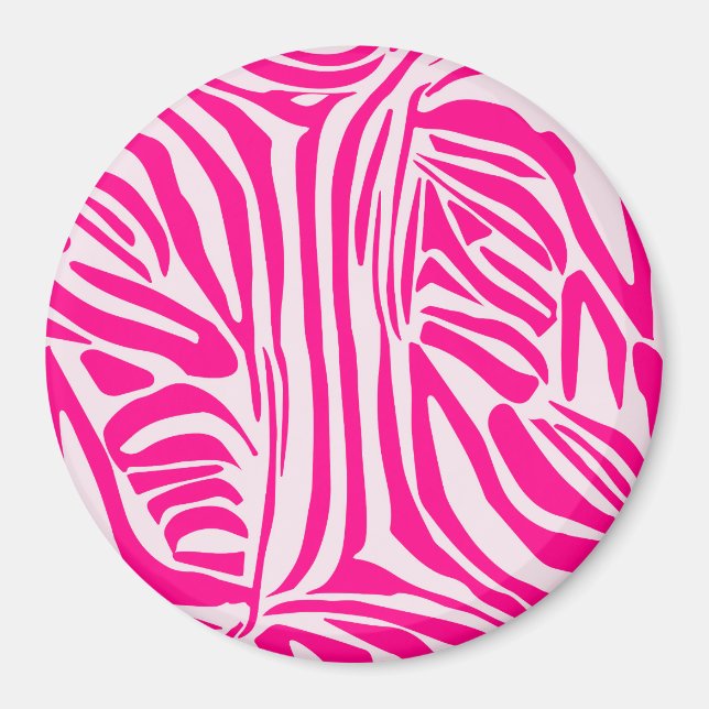 Pink zebra print magnet (Front)