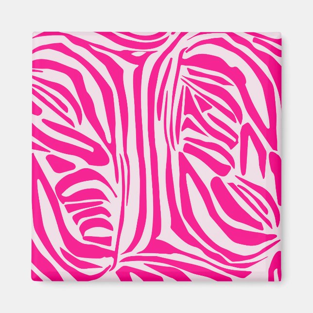 Pink zebra print magnet (Front)